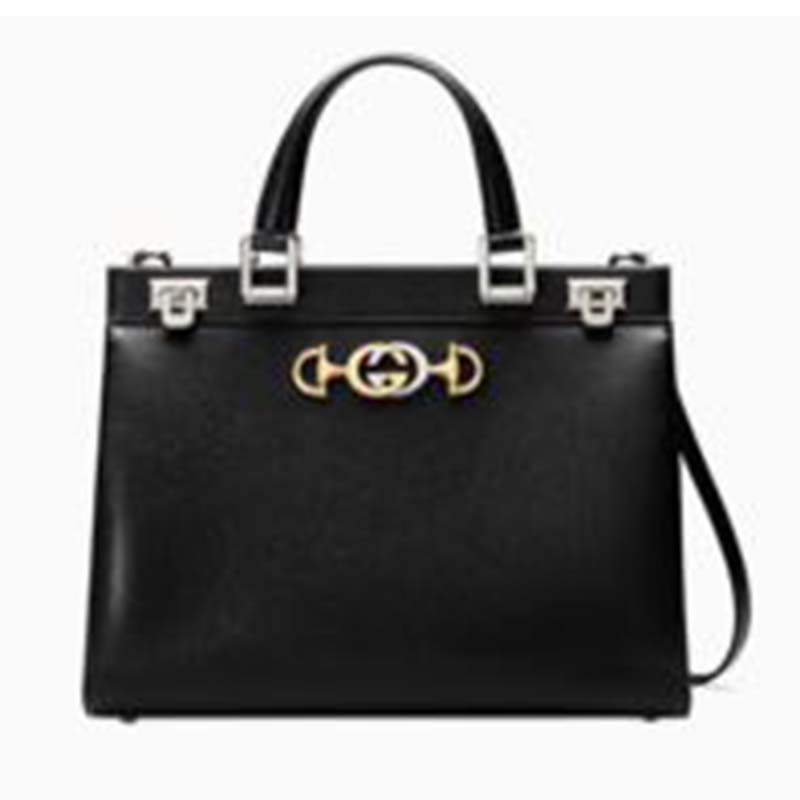 Gucci GG Women Gucci Zumi Grainy Leather Medium Top Handle Bag