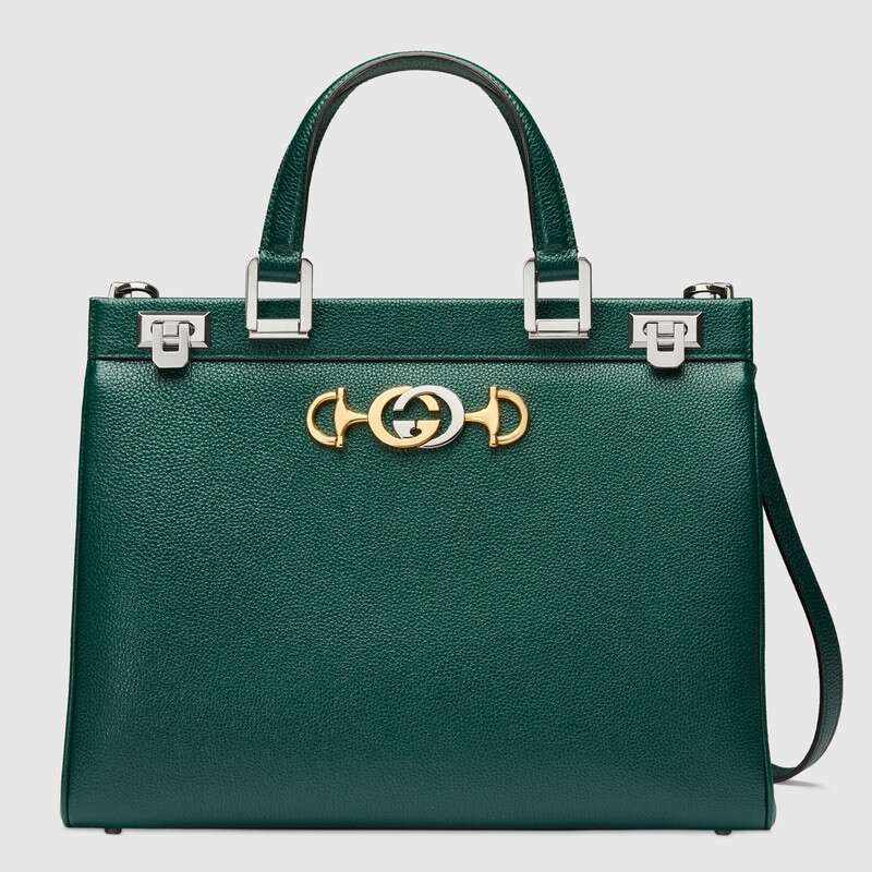 Gucci GG Women Gucci Zumi Grainy Leather Medium Top Handle Bag