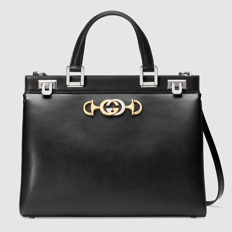 Gucci GG Women Gucci Zumi Smooth Leather Medium Top Handle Bag