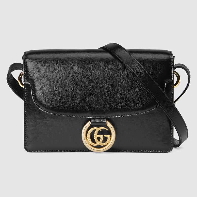Gucci GG Women Small Leather Shoulder Bag in Textured Leather