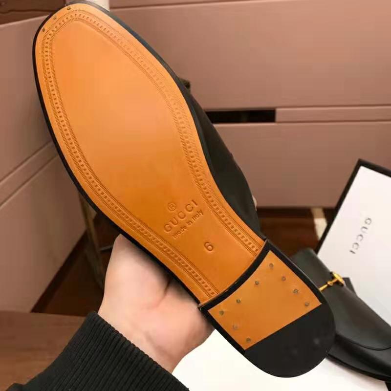 Gucci Men Leather Horsebit Slipper 1.3 cm Heel-Black