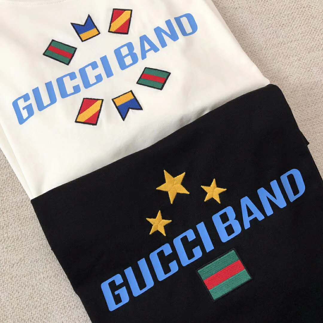 Gucci Women Gucci Band Oversize Print T-Shirt in White Cotton Jersey