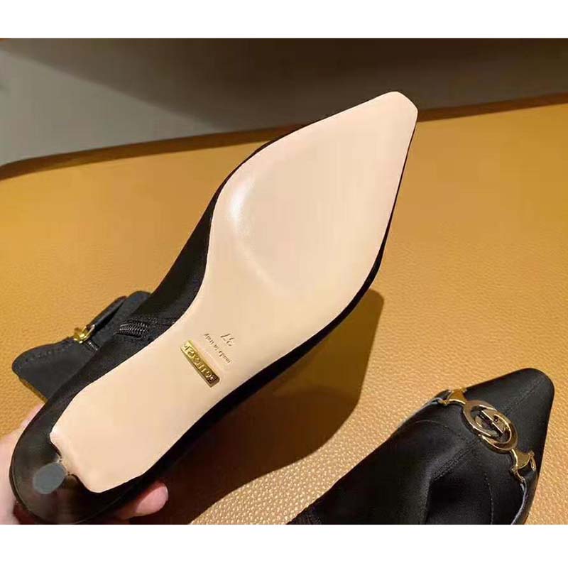 Gucci Women Gucci Zumi Mid-Heel Ankle Boot 7.7 cm Heel-Black