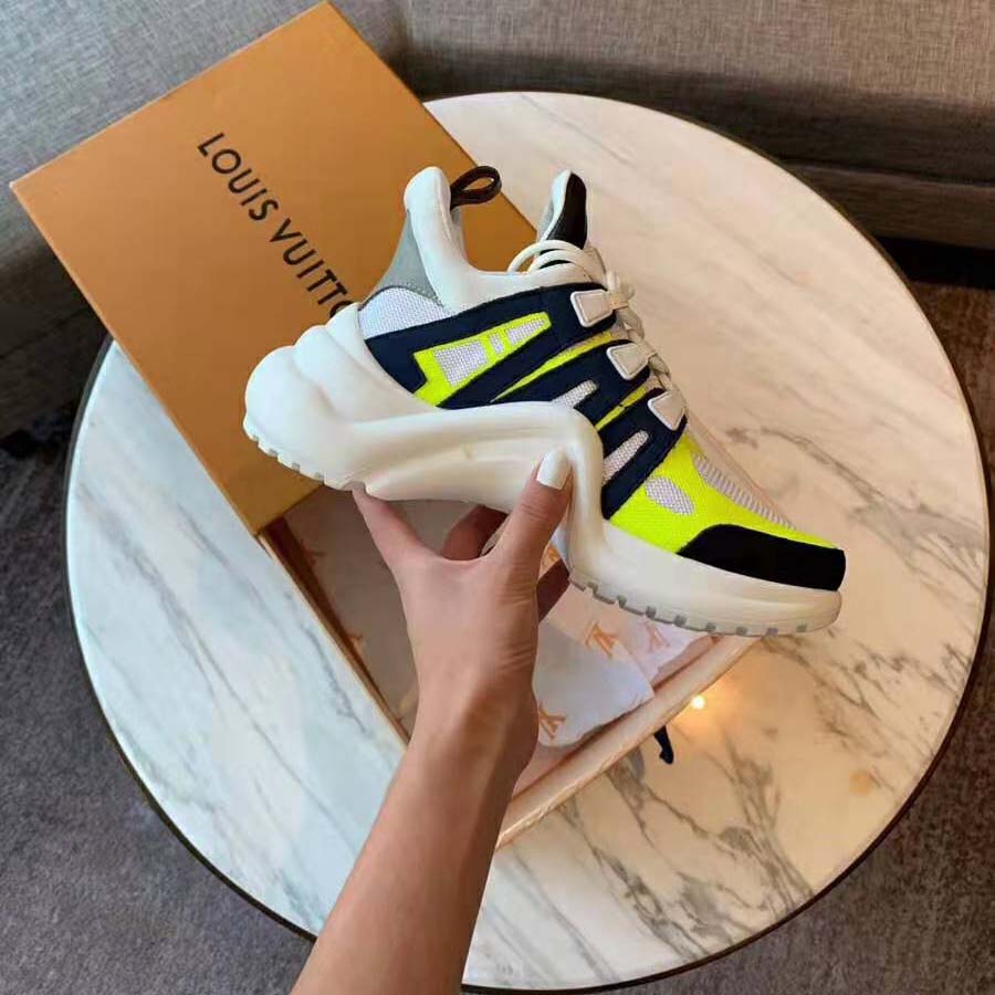 Louis Vuitton LV Unisex LV Archlight Sneaker in Technical Fabric and Monogram Canvas-Yellow