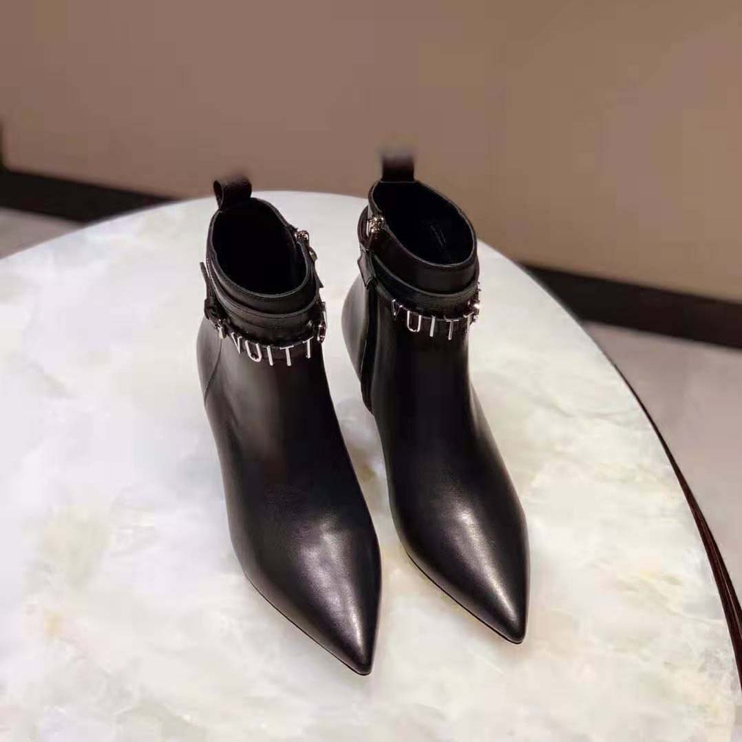 Louis Vuitton LV Women Call Back Ankle Boot in Smooth Calf Leather 5.5 cm Heel-Black