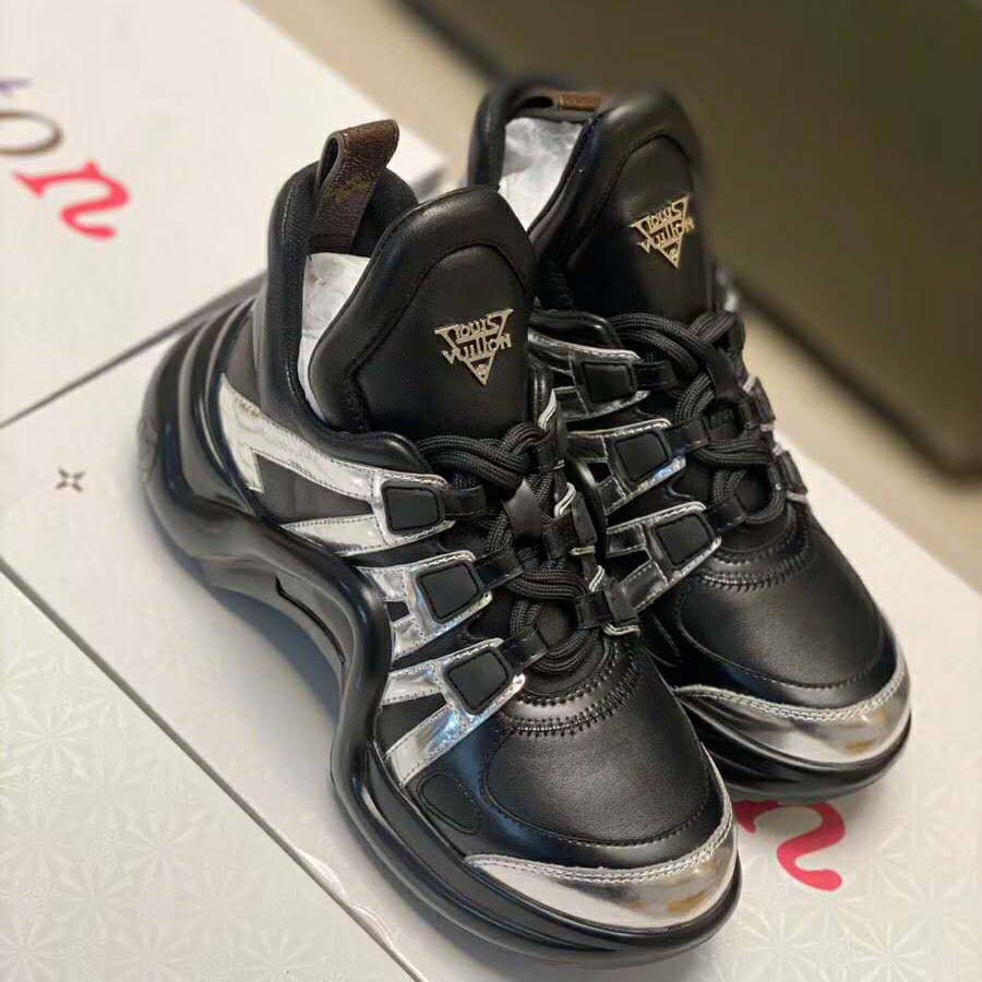 Louis Vuitton LV Women LV Archlight Sneaker in Leather and Technical Fabrics-Black