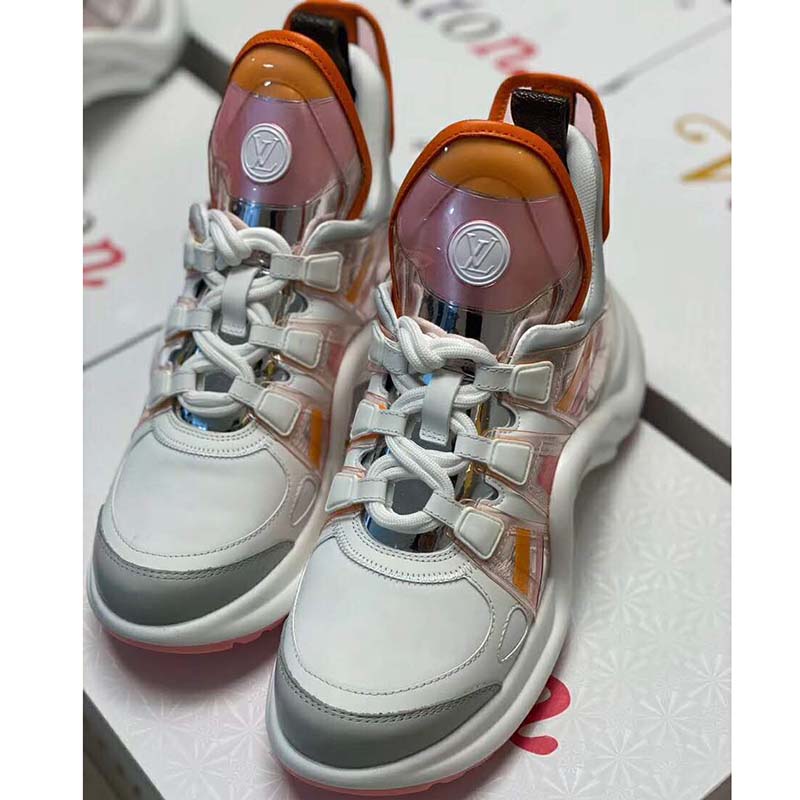 Louis Vuitton LV Women LV Archlight Sneaker in Leather and Technical Fabrics-Orange