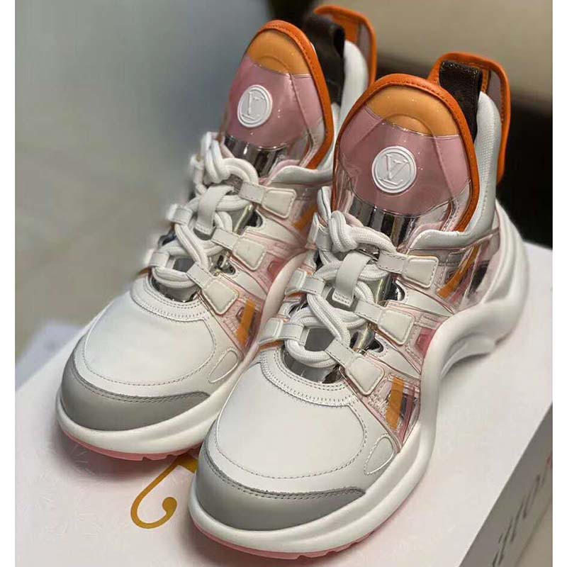 Louis Vuitton LV Women LV Archlight Sneaker in Leather and Technical Fabrics-Orange