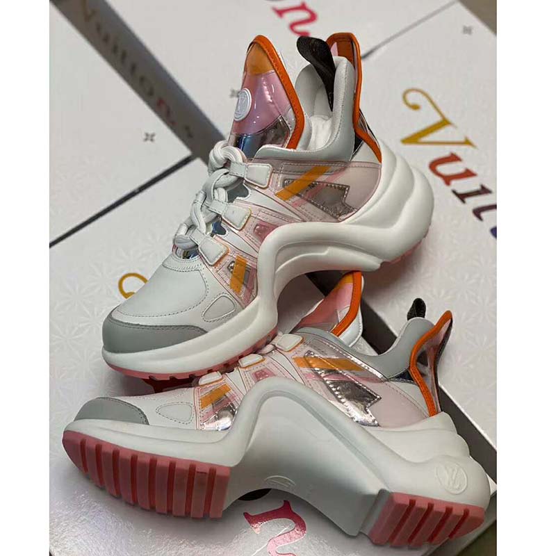 Louis Vuitton LV Women LV Archlight Sneaker in Leather and Technical Fabrics-Orange
