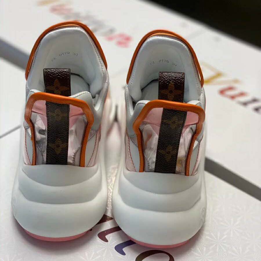 Louis Vuitton LV Women LV Archlight Sneaker in Leather and Technical Fabrics-Orange