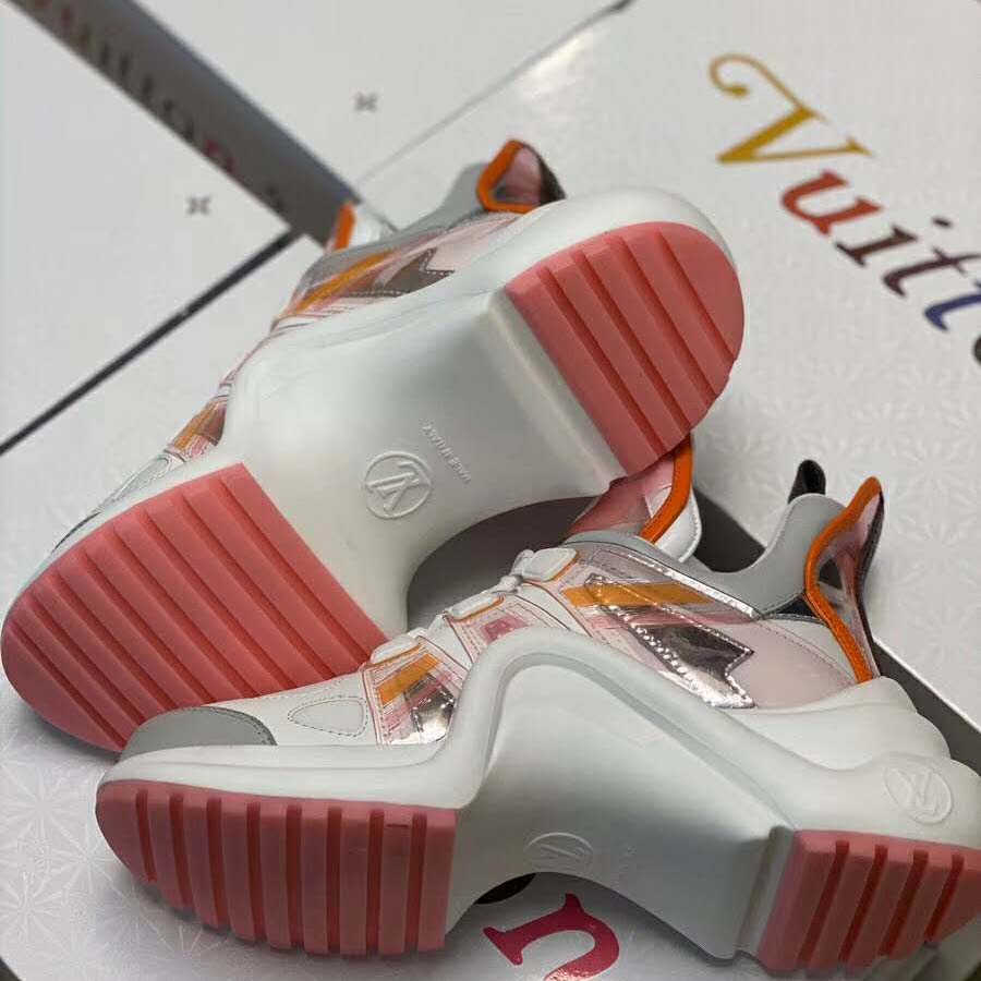Louis Vuitton LV Women LV Archlight Sneaker in Leather and Technical Fabrics-Orange