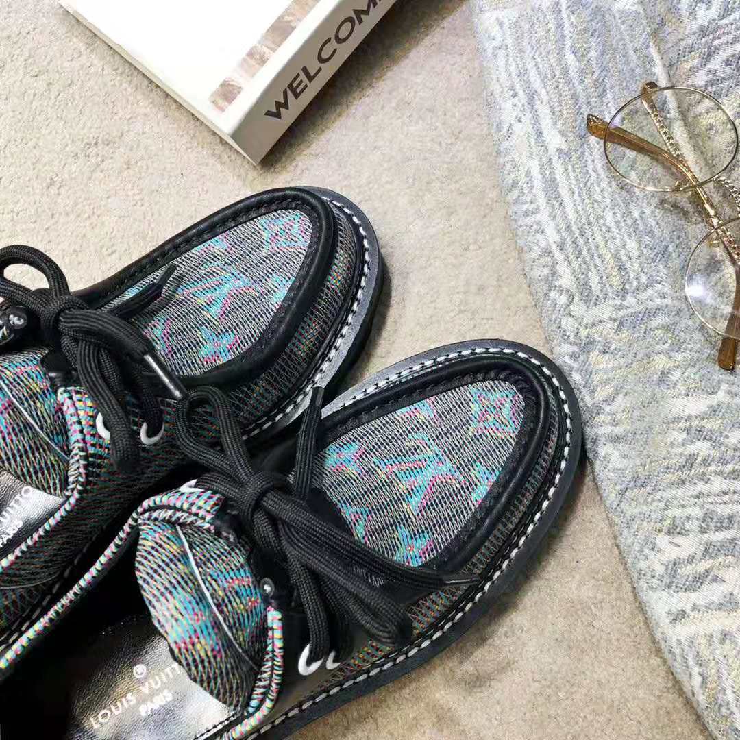 Louis Vuitton LV Women LV Beaubourg Platform Derby in Calf Leather and Monogram LV Pop-Printed Canvas
