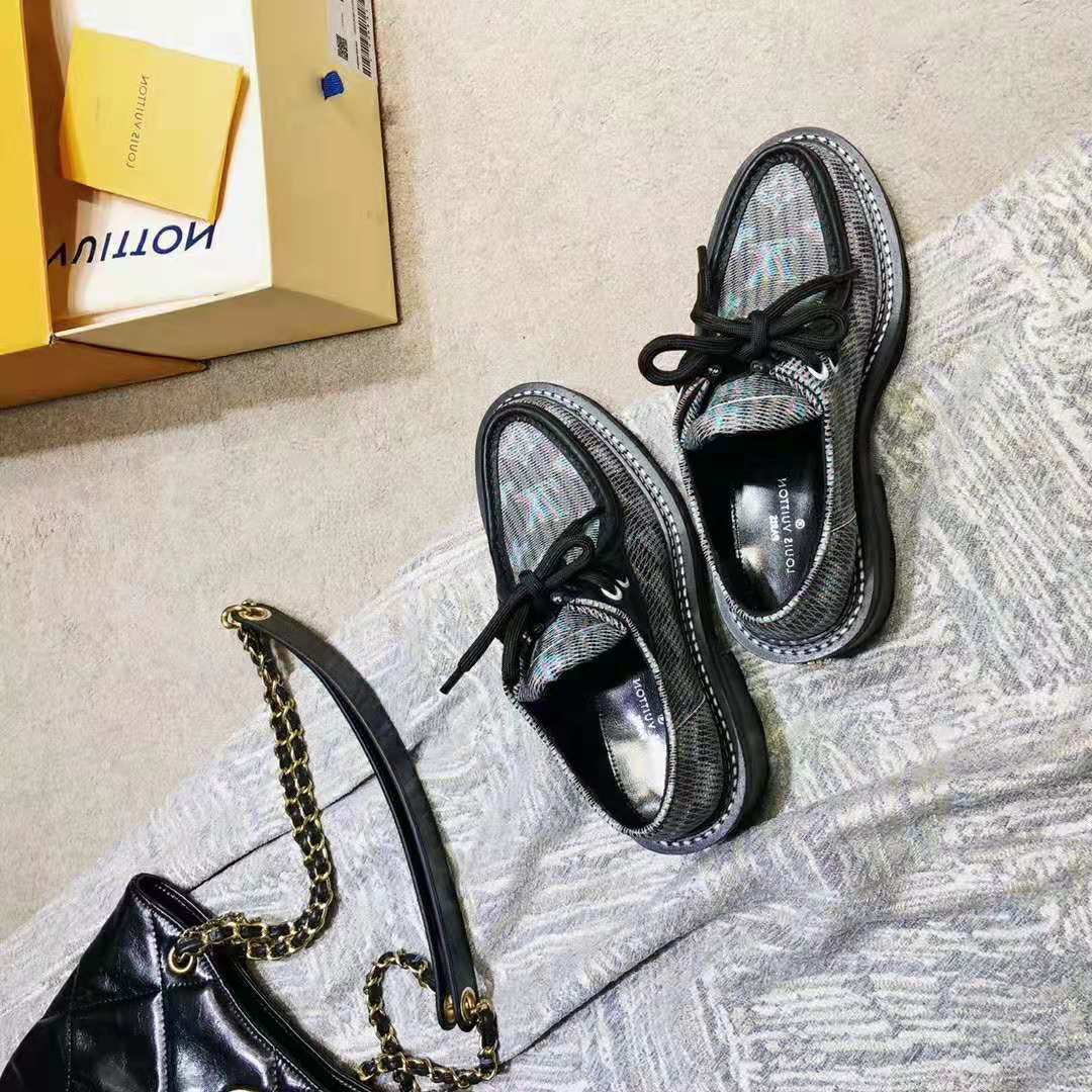 Louis Vuitton LV Women LV Beaubourg Platform Derby in Calf Leather and Monogram LV Pop-Printed Canvas