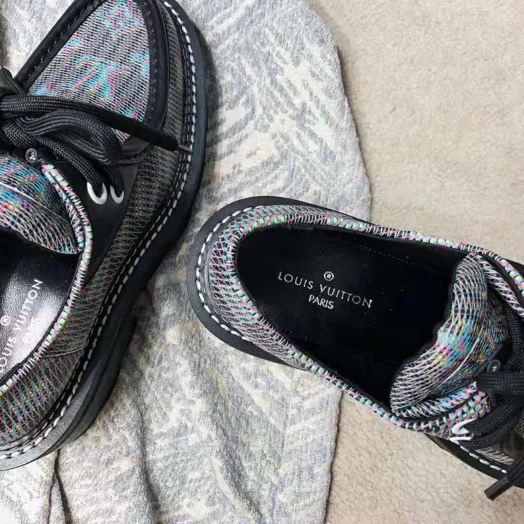 Louis Vuitton LV Women LV Beaubourg Platform Derby in Calf Leather and Monogram LV Pop-Printed Canvas