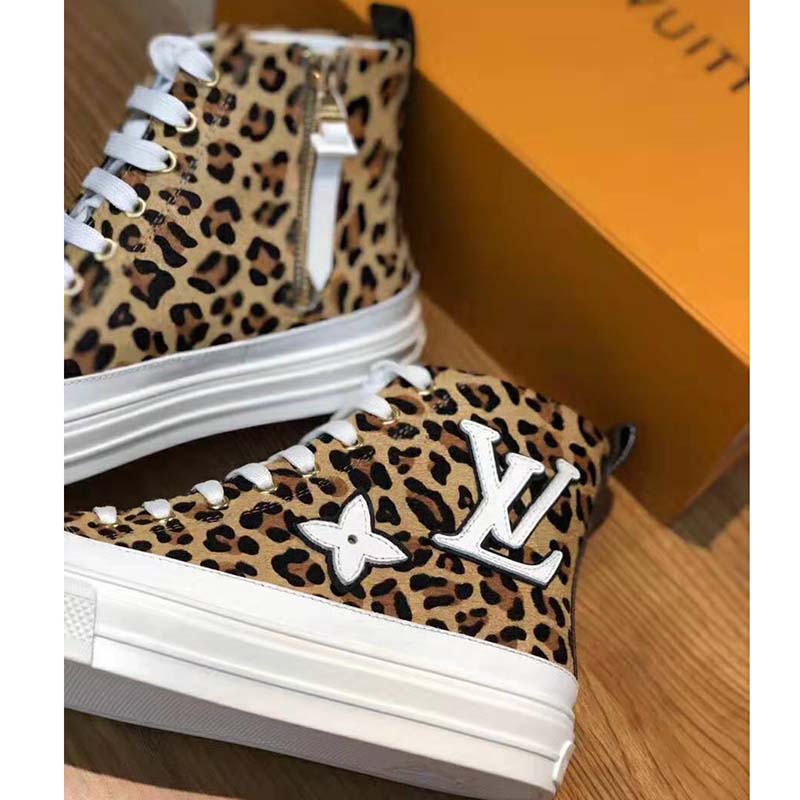 Louis Vuitton LV Women Stellar Sneaker Boot in Pony-Styled Calf Leather-Brown