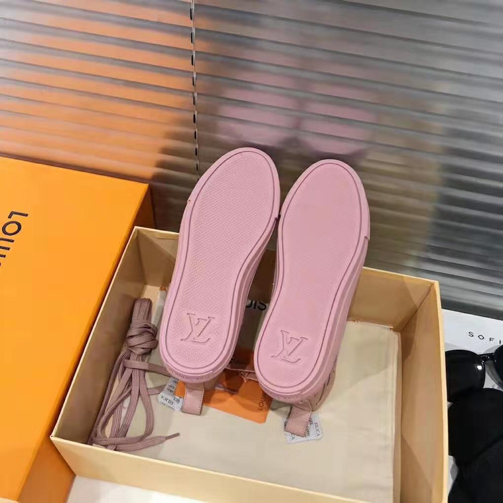 Louis Vuitton LV Women Stellar Sneaker Boot in Soft Pink Calfskin Leather