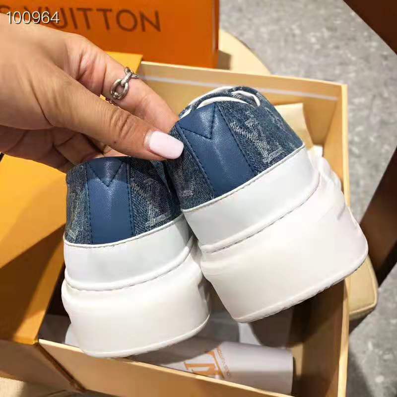 Louis Vuitton LV Women Stellar Sneaker in Blue Monogram Denim