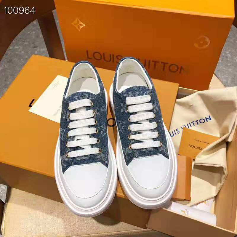 Louis Vuitton LV Women Stellar Sneaker in Blue Monogram Denim