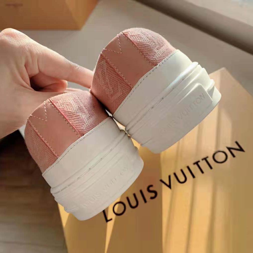 Louis Vuitton LV Women Stellar Sneaker in Pink Monogram Denim