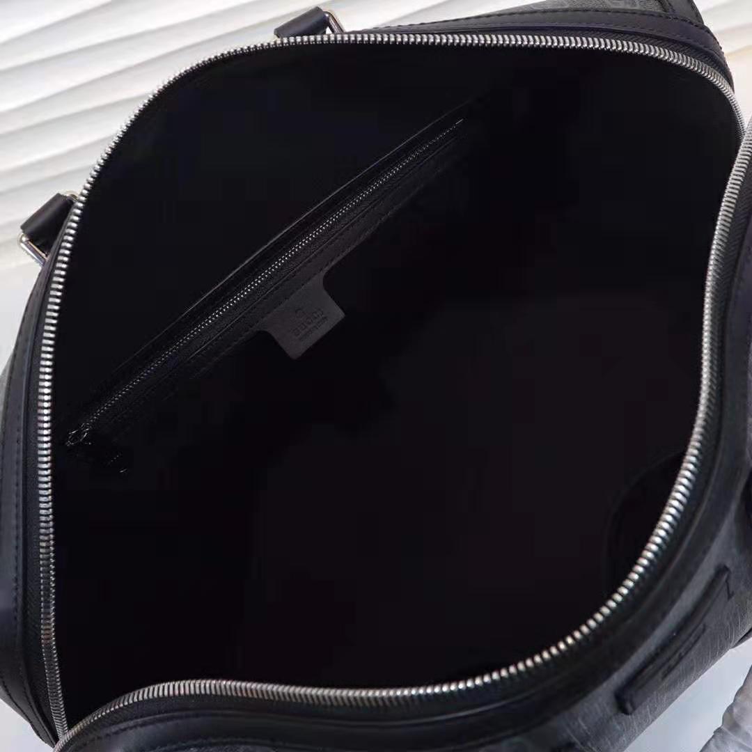 Gucci GG Men GG Black Carry-On Duffle in Black/Grey Soft GG Supreme