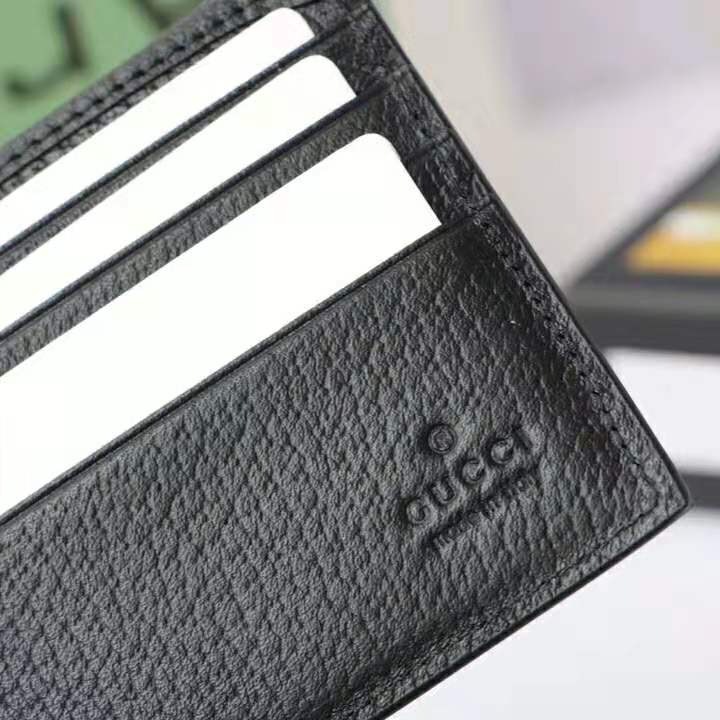 Gucci GG Men GG Marmont Leather Bi-Fold Wallet in Black in Calfskin Leather