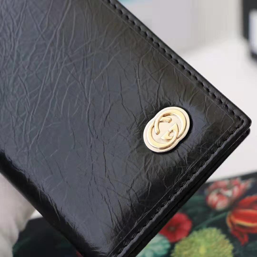 Gucci GG Men Soft Leather Passport Case in Black Soft Leather