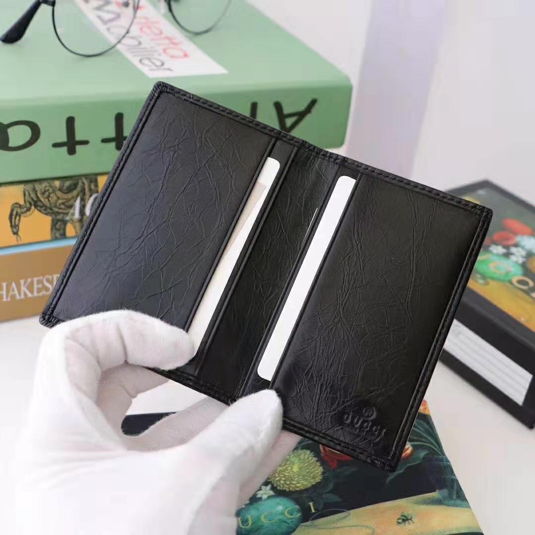 Gucci GG Men Soft Leather Passport Case in Black Soft Leather