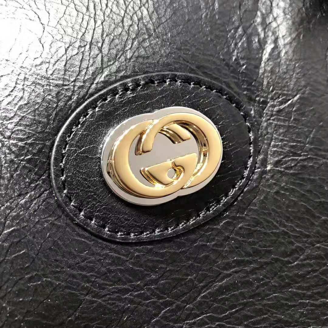 Gucci GG Men Soft Leather Tote in Black Soft Leather