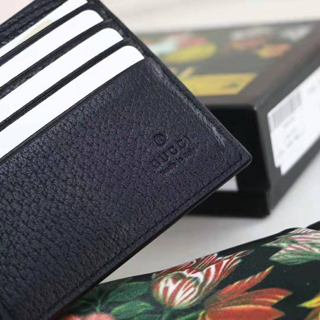 Gucci GG Unisex Animalier Leather Wallet in Black Leather