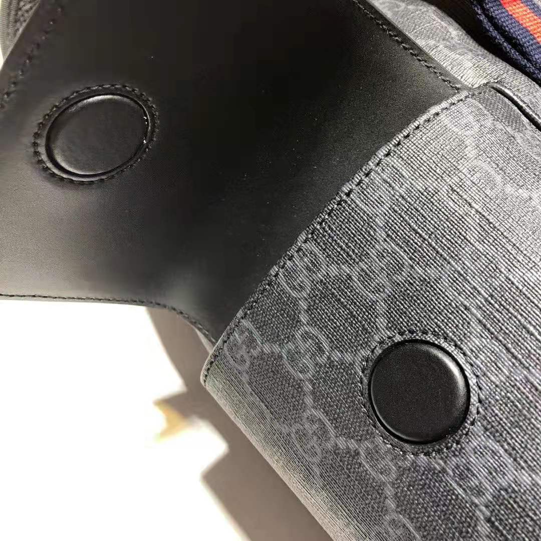 Gucci GG Unisex GG Black Backpack in Black/Grey Soft GG Supreme Canvas