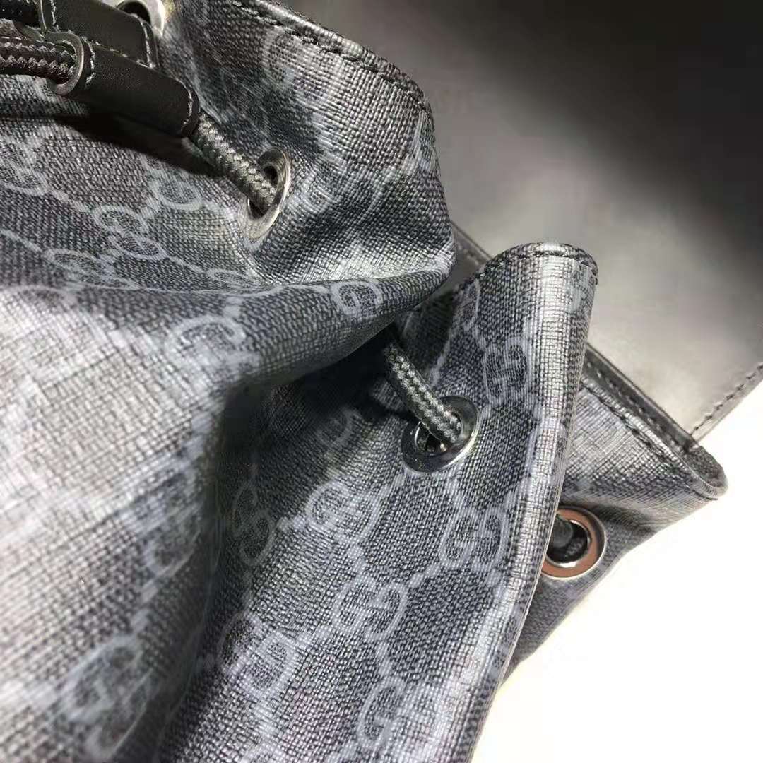 Gucci GG Unisex GG Black Backpack in Black/Grey Soft GG Supreme Canvas