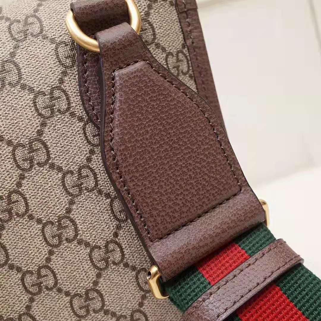 Gucci GG Unisex Neo Vintage GG Medium Messenger in Beige/Ebony GG Supreme Canvas