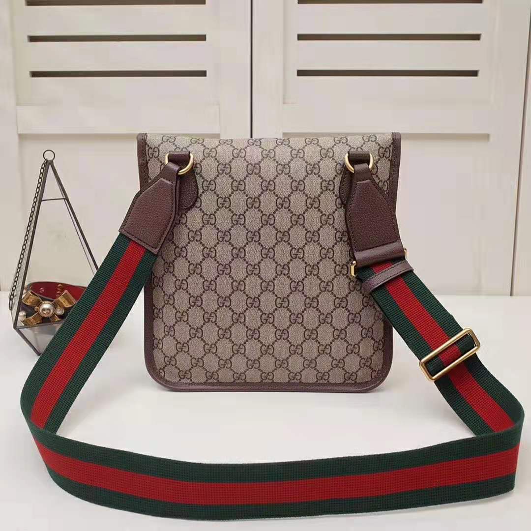 Gucci GG Unisex Neo Vintage GG Medium Messenger in Beige/Ebony GG Supreme Canvas