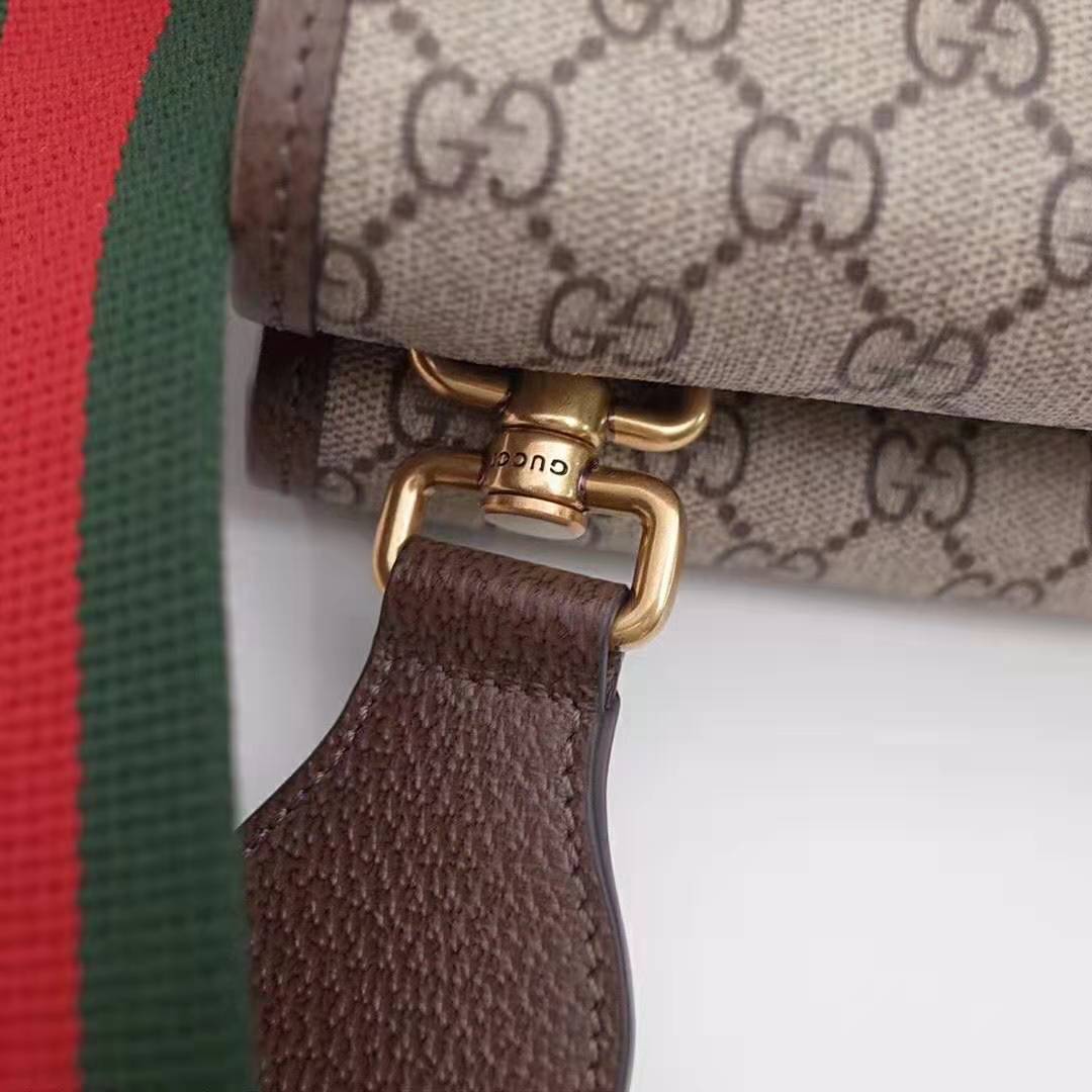 Gucci GG Unisex Neo Vintage Messenger Bag in Beige/Ebony GG Supreme Canvas