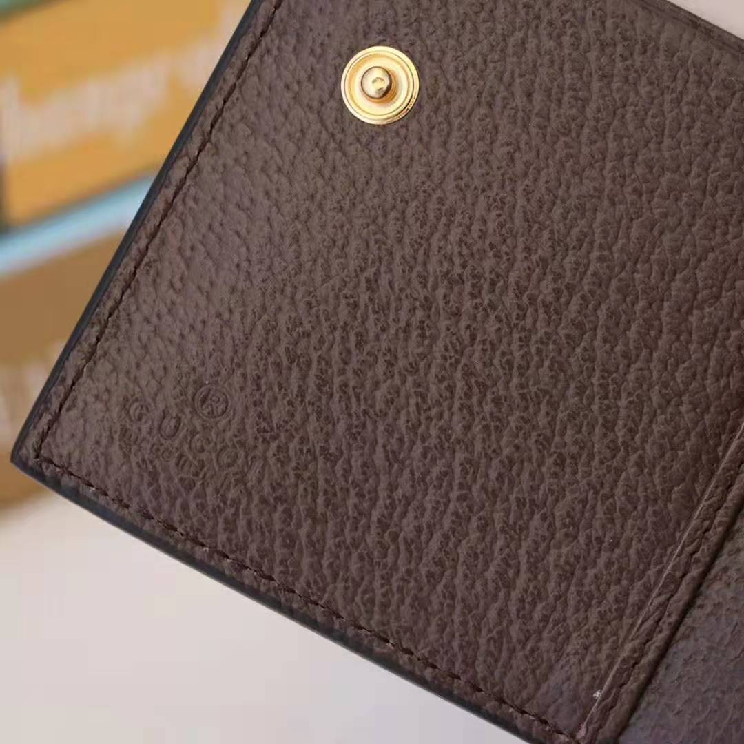 Gucci GG Unisex Ophidia GG French Flap Wallet in Beige/Ebony GG Supreme Canvas