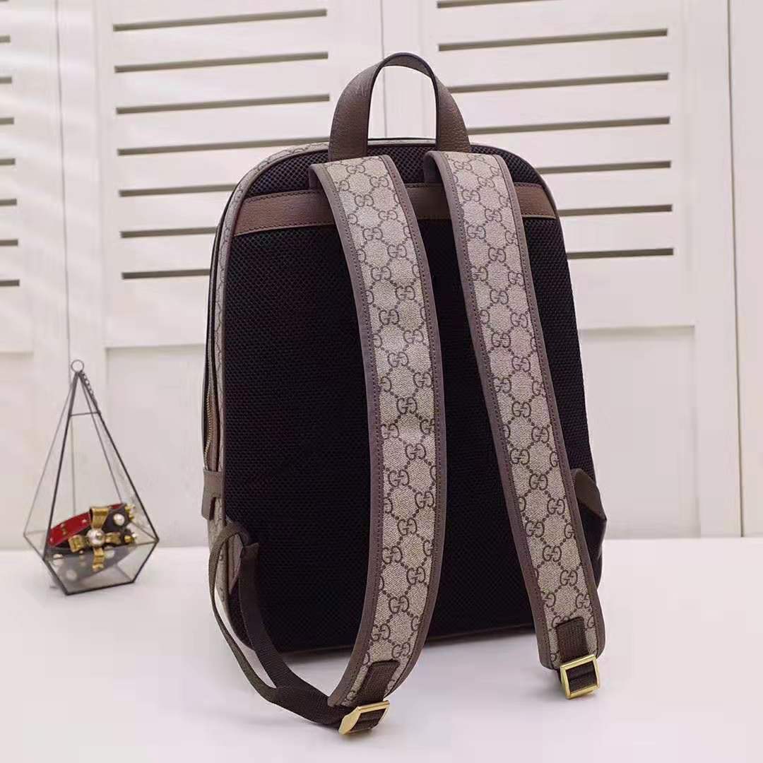 Gucci GG Unisex Ophidia GG Medium Backpack in Beige/Ebony GG Supreme Canvas