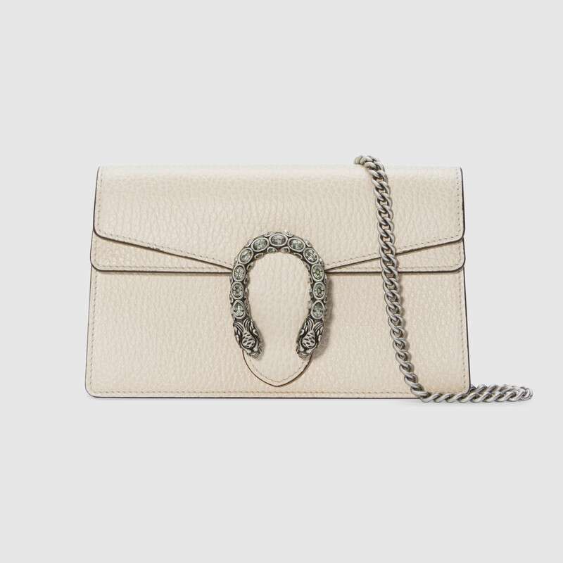 Gucci GG Women Dionysus Super Mini Leather Bag in Tiger Head with Crystals