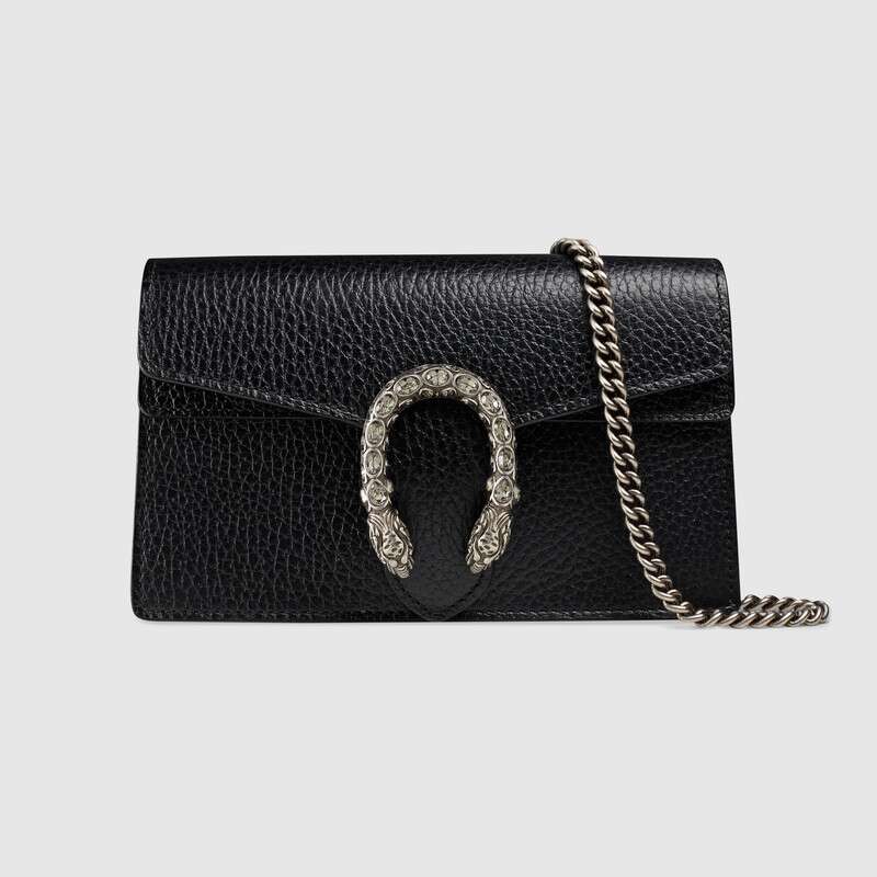 Gucci GG Women Dionysus Super Mini Leather Bag in Tiger Head with Crystals