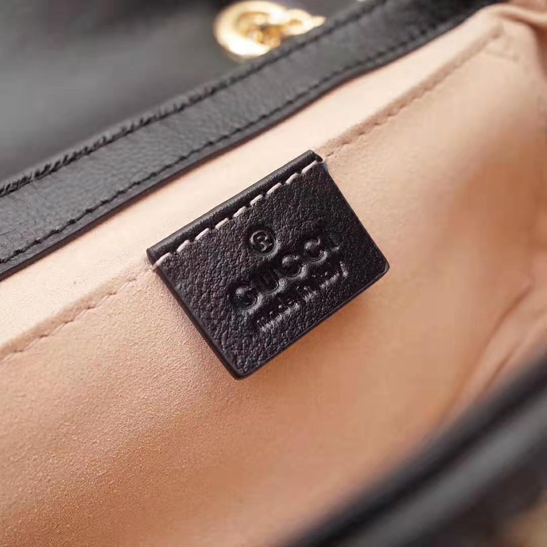 Gucci GG Women GG Marmont Mini Bag in Beige/Ebony Original GG Canvas