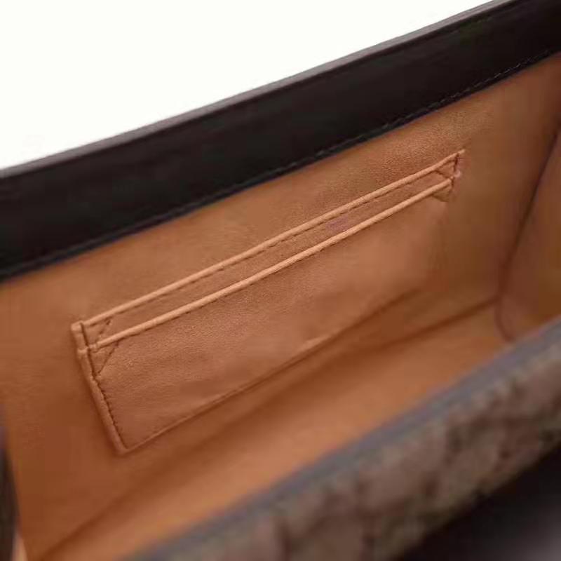 Gucci GG Women GG Padlock Small GG Top Handle Bag in Beige GG Supreme Canvas