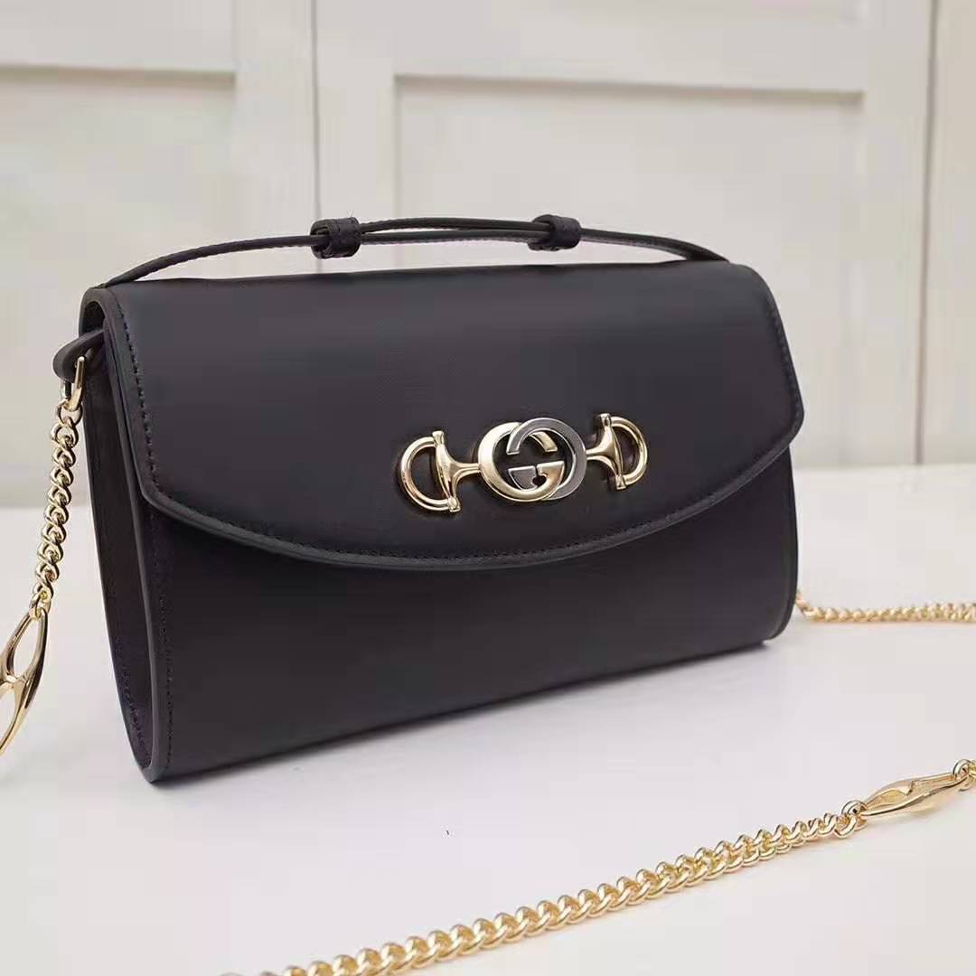 Gucci GG Women Gucci Zumi Smooth Leather Small Shoulder Bag with Interlocking G Horsebit