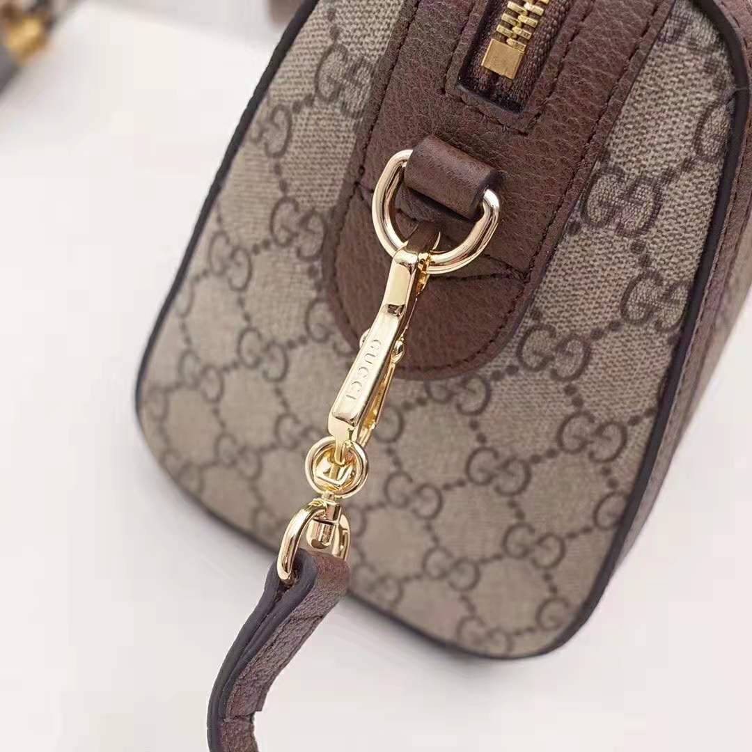 Gucci GG Women Ophidia GG Medium Top Handle Bag in Beige GG Supreme Canvas