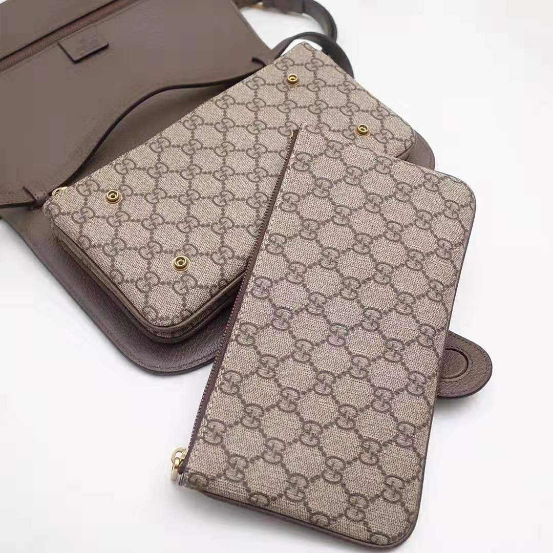 Gucci GG Women Ophidia GG Small Shoulder Bag in Beige/Ebony GG Supreme Canvas