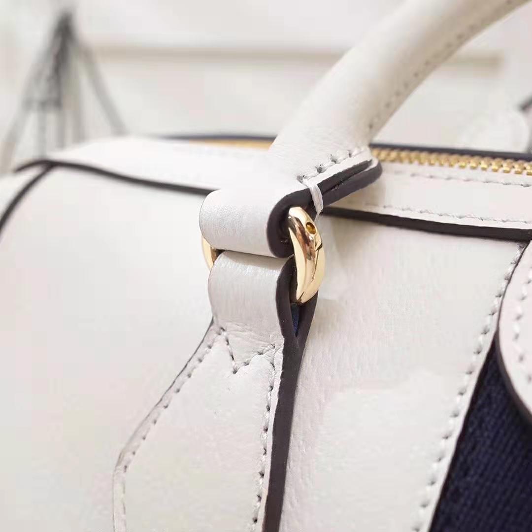 Gucci GG Women Ophidia Medium Top Handle Bag in White Leather