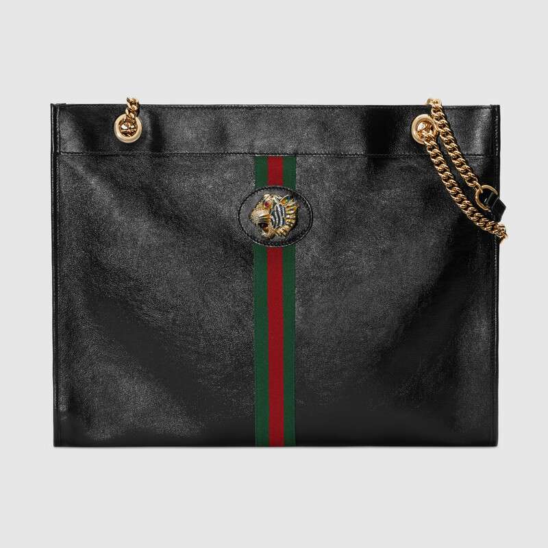 Gucci GG Women Rajah Large Tote Bag in Cerise Leather