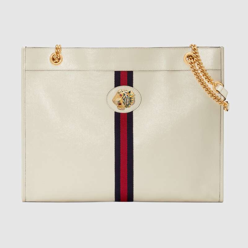 Gucci GG Women Rajah Large Tote Bag in Cerise Leather