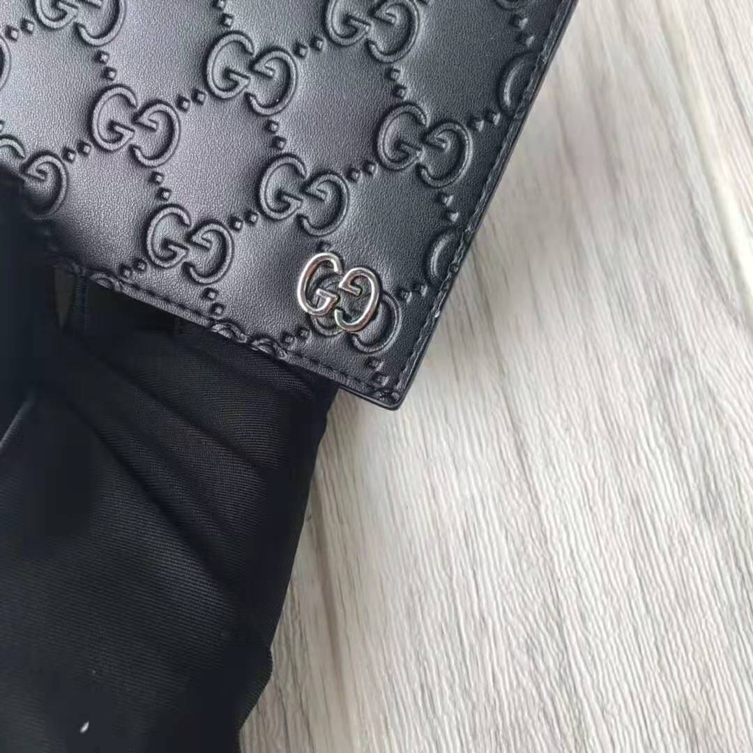 Gucci GG Men Gucci Signature Wallet in Black Gucci Signature Leather with Details