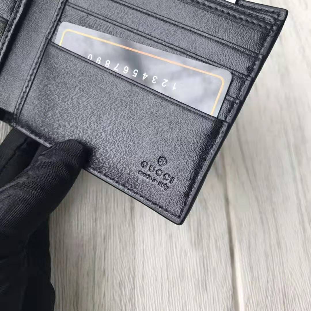 Gucci GG Men Gucci Signature Wallet in Black Gucci Signature Leather with Details