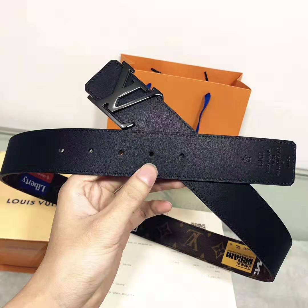 Louis Vuitton LV Initiales 40mm Belt in Monogram Canvas-Brown