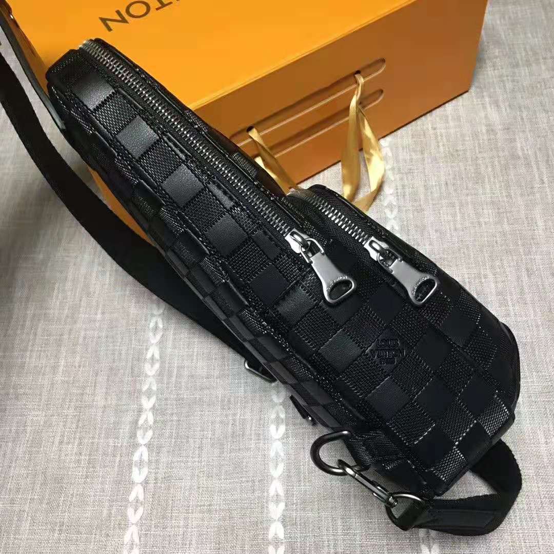Louis Vuitton LV Men Avenue Sling Bag in Damier Infini Leather-Black